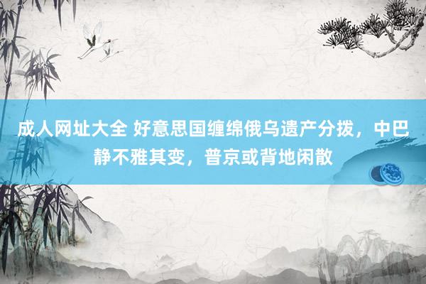 成人网址大全 好意思国缠绵俄乌遗产分拨，中巴静不雅其变，普京或背地闲散