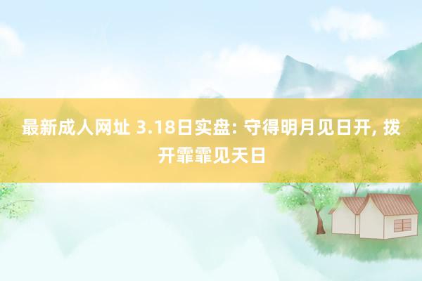 最新成人网址 3.18日实盘: 守得明月见日开, 拨开霏霏见天日