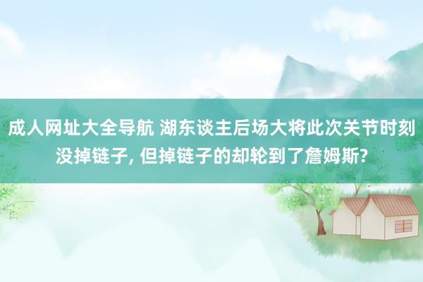 成人网址大全导航 湖东谈主后场大将此次关节时刻没掉链子, 但掉链子的却轮到了詹姆斯?